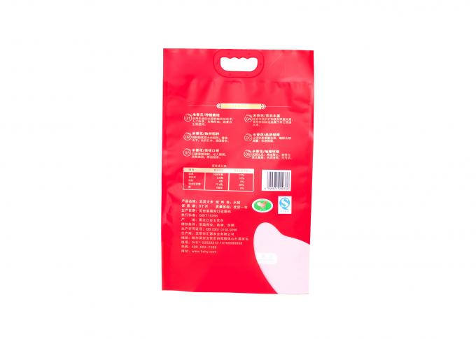 De plastic 3 Zij Verpakkende Zakken van de Verbindingsrijst met de Met een laag bedekte Volledige Kleurendruk van de Handvatpa PE