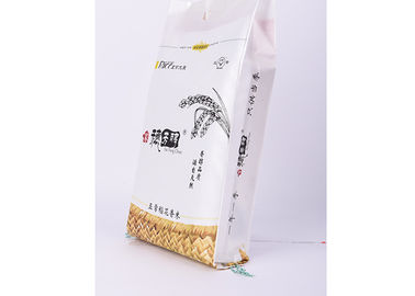 China Witte Rijst Verpakkende Zakken met Draad die Verzegelend 5kg 48 cm * 23 cm-Grootte naaien leverancier