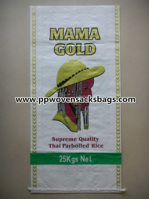 CHINA 25kg van de Rijstzakken/MAMMA'S van BOPP Lamiated pp Geweven GOUDEN Veelkleurige Gedrukte Rijstzakken Leverancier